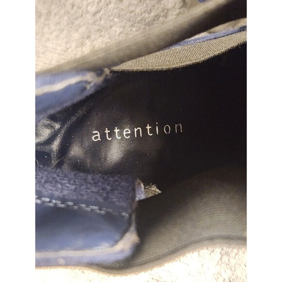 Attention Women’s Navy Suede Ankle Boots Block Heel Chelsea Size 6 - Picture 8 of 9